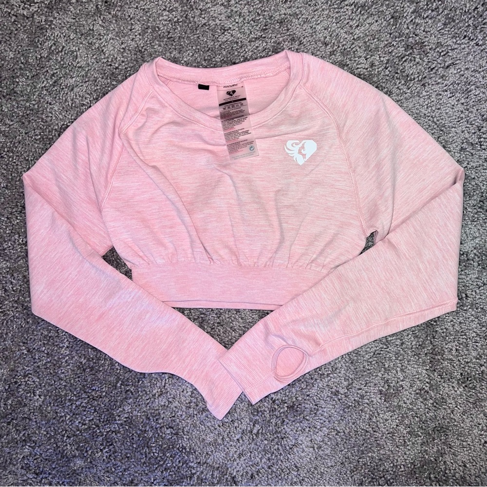Women’s Best long sleeve crop light pink size S